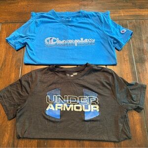 Champion and Under Armour Kids Short Sleeve Tees